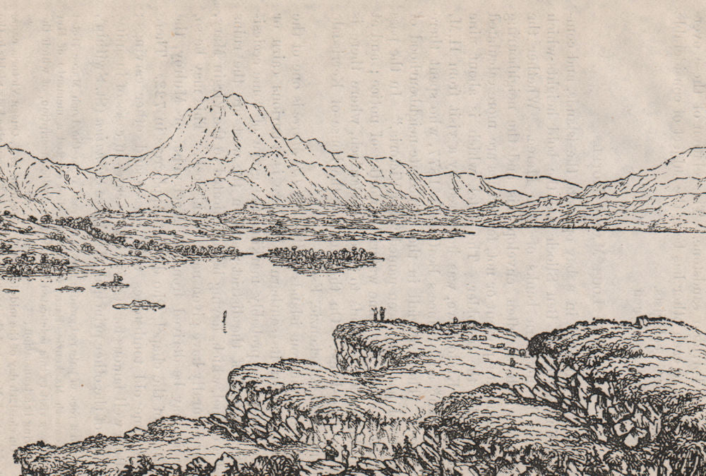Loch Maree, from near west End. Scotland 1886 old antique print picture